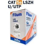 Кабель витая пара U/UTP 5e кат. 4 пары Filum FL-PF-5E-UUTP4- 24AWG-LSZH-305-GY ...