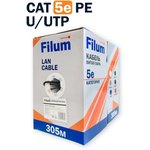 Кабель витая пара U/UTP 5e кат. 4 пары Filum FL-PF-5E-UUTP4- 24AWG-PE-305-BK ...