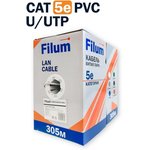Кабель витая пара U/UTP 5e кат. 4 пары Filum FL-PF-5E-UUTP4- 24AWG-PVC-305-GY ...