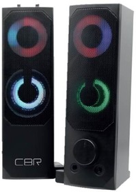 Фото 1/3 CBR CMS 514L Black, Акустическая система 2.0, питание USB, 2х3 Вт (6 Вт RMS), пластик, RGB-подсветка, конструкция-транформер, 3.5 мм лин. ст