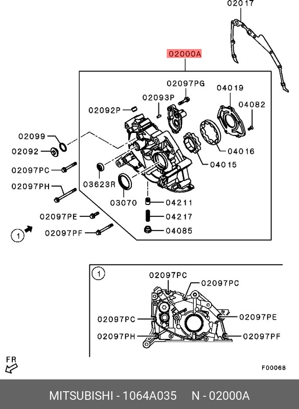 Насос масляный MITSUBISHI CHALLENGER/DELICA/L200/PAJERO/MONTERO/SPORT 4M40-T 96-