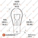 Лампа 12V P21W 21W EUROREPAR 1 шт. картон 1616431280