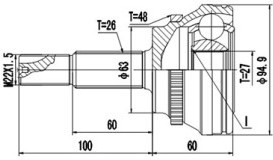 DCV859167, К-кт ШРУСа TOYOTA RAV 4 00-,