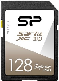 SP128GBSDXJV6V10, Флеш карта SD 128GB Silicon Power SDXC Class 10 UHS-II U3 V60 280/170 MB/s