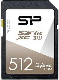 SP512GBSDXJV6V10, Флеш карта SD 512GB Silicon Power SDXC Class 10 UHS-II U3 V60 280/170 MB/s