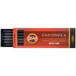 Грифели для цанговых карандашей Gioconda HB, 5.6 мм, 6 шт, круглый ...