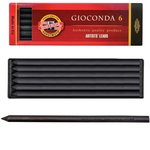 Грифели для цанговых карандашей Gioconda HB, 5.6 мм, 6 шт, круглый ...