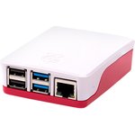 PI4B_CASE_RED/WHITE, Raspberry Pi Accessory, Raspberry Pi 4 Model B Official Case, Plastic, Red/White