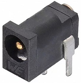 Фото 1/2 694102303002, WR-DC Right Angle DC Socket Rated At 2.0A, 30.0 V, Panel Mount, length 5.0mm, Gold, Tin