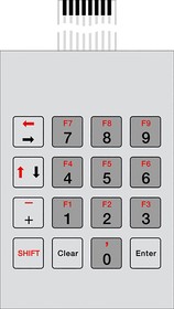 Фото 1/2 70055516 FT 55516 D, IP65 16 Key Conductive Silver Membrane Keypad