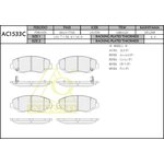 AC1533C, Колодки тормозные Honda Accord 06-, CR-V (RD) 01-06, Element 03-11, Stepwgn 09-15 передние ANCHI
