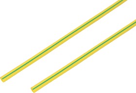 Фото 1/2 20-4007, Трубка термоусаживаемая ТУТ нг 4,0/2,0мм, желто-зеленая, упаковка 50 шт. по 1м