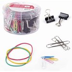 Набор BRAUBERG, зажимы 19 мм/15 шт., скрепки 28 мм/145 шт ...