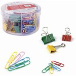 Набор BRAUBERG, зажимы 19 мм/15 шт., 25 мм/8 шт., скрепки 28 мм/152 шт ...