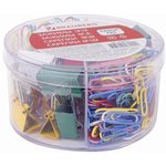 Набор BRAUBERG, зажимы 19 мм/15 шт., 25 мм/8 шт., скрепки 28 мм/152 шт ...