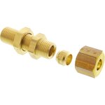 0116 06 00, Brass Pipe Fitting, Straight Compression Bulkhead Coupler ...
