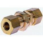 0116 12 00, Brass Pipe Fitting, Straight Compression Bulkhead Coupler ...
