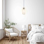 14-41 Decorative lamp in loft style, hanging, "Claire", metal with wood, E27 60W, 22