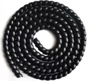 Фото 1/3 Спиральная пластиковая защита SG-26-C11-k2 полипропилен, размер 26, выпуклая поверхность, цвет черный, длина 2 м PR0600500-2