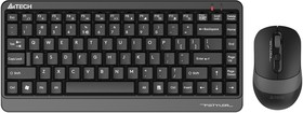 Фото 1/4 Комплект (клавиатура+мышь) A4TECH Fstyler FG1110, USB, беспроводной, черный и серый [fg1110 grey]