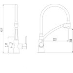 Смеситель для кухни с подключением фильтра питьевой воды и гибким изливом ...