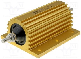 Фото 1/2 HS200 47R F, Резистор проволочный с радиатором, с винтовым креплением, 47 Ом, 200Вт, ±1%