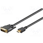 51581, Кабель, HDMI 1.4, DVI-D (18+1) вилка, вилка HDMI, 3м, черный