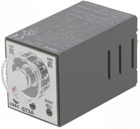 Фото 1/2 GT3A-3AD24, Time Delay Relay 24VDC 24VAC 5A DPDT(36x40x72.2)mm Socket Timer Relay