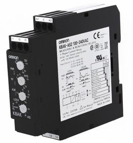 Фото 1/4 K8AK-AS2 100-240VAC, Current Monitoring Relay, 1 Phase, SPDT, DIN Rail