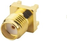 PCB.SMAFSTJ.A.HT, RF Connectors / Coaxial Connectors SMA Straight PCB Mount, Jack, Gold, 50ohm, Through Hole Pin