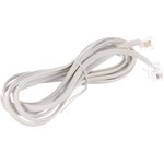 Кабель телефонный Cablexpert TC6P4C-2M, аппарат-розетка, 2м, белый