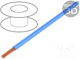 LGY0.35-BL, Провод, LgY, многопров, Cu, 0,35мм2, синий, ПВХ, 300/500В, 200м