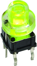 TL1265RQSCLR, Switch Tactile OFF (ON) SPST Round Button PC Pins 0.05A 12VDC 1.57N Thru-Hole