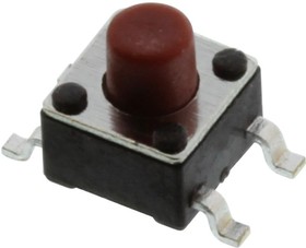 Фото 1/2 TL3305BF260QG, Switch Tactile N.O. SPST Round Button Gull Wing 0.05A 12VDC 2.55N SMD T/R