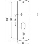 Универсальный комплект ручек для металлических дверей (универсальный; левая) 5378