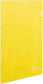 Фото 1/6 Папка-уголок жесткая BRAUBERG, желтая, 0,15 мм, 223968