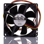 9S0812L4011, San Ace 9S Series Axial Fan, 12 V dc, DC Operation, 39.6m³/h ...