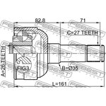 1811-A20DRH, Шрус внутренний передний правый 26x35x27