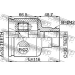 2111-ge30rh, ШРУС ВНУТРЕННИЙ ПРАВЫЙ 34х42х35 (FORD MONDEO GE 2000-2007) FEBEST