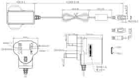 Фото 1/2 223-00009, Plug-In AC/DC Adapter 12V dc Output, 4A Output