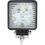 Светодиодная фара WL-132F (ближн. свет, кв. мет. корп. 9 LED по кругу, 27W)