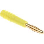 22.2618-24, In-Line Banana Plug, Yellow, Gold-Plated, 60V, 10A