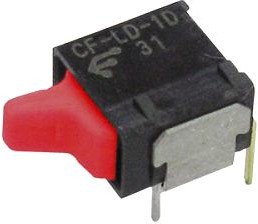 CF-LD-1DC4-AR2W, Клавишный переключатель, Hyper-Miniature, Вкл.-Вкл., SPDT, Без Подсветки, Сквозное Отверстие