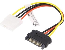 93634, Кабель: питания SATA, Molex "мама",SATA "мама", 0,17м