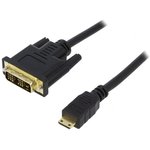 CHM004, Кабель, DVI-D (18+1) вилка, вилка mini HDMI, 2м, черный