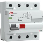 Выключатель дифференциального тока (УЗО) 4п 80А 100мА тип A DV AVERES EKF ...
