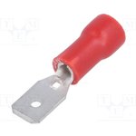 ST-031/R, Flat tip, 4.8mm, 0.5mm, male, 0.5-1mm2, crimp, red