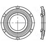 B5/BN20192, Шайба, круглая,зубчатая (внешние зубцы), M5, D=10мм, BN: 20192