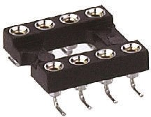 Фото 1/2 110-87-308-41-105191, 2.54mm Pitch Vertical 8 Way, SMT Turned Pin Open Frame IC Dip Socket, 1A