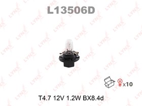 Фото 1/3 Лампа 12V T4.7W 1,2W BX8,4d LYNXauto 1 шт. картон L13506D